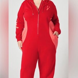 NWT. Yitty Red and Pink Women's Jumpsuit. Size 3XL